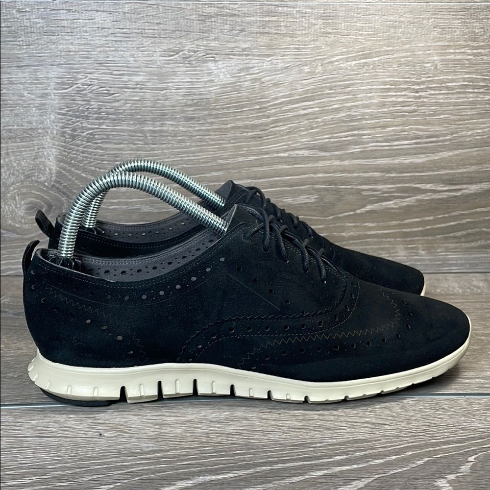 Cole Haan Zerogrand OS Women’s Sz 9.5B Black Nubuck Perf Oxford Low Top Sneakers